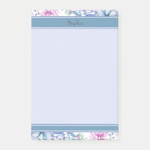 Post-it® Fleurs roses et violettes et succulentes