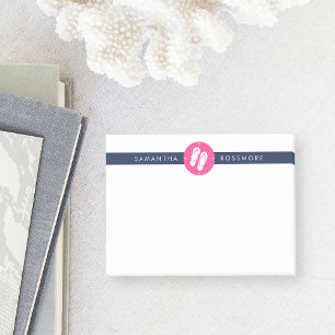 Post-it® Flip Flops Preppy Fuchsia Rose & Navy Stripe