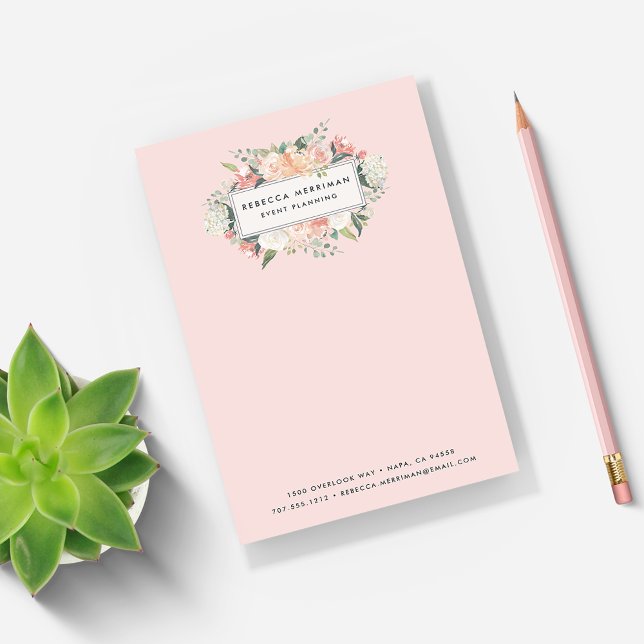 Post-it® Floral antique | Rose pâle (Créateur téléchargé)