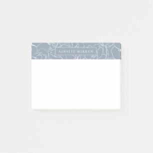 Post-it® Floral de bleu poussiéreux simplement personnalisé