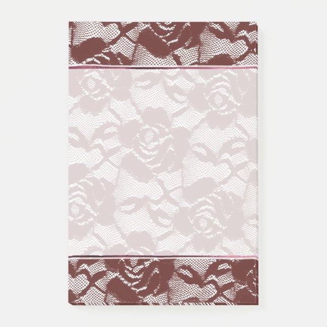 Post-it® Floral de dentelle rouge de Bourgogne (Devant)