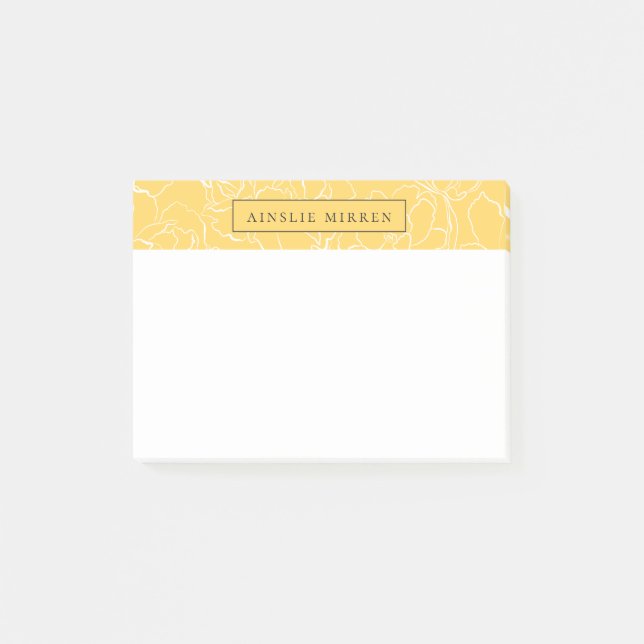 Post-it® Floral de jaune de pré simplement personnalisé (Devant)