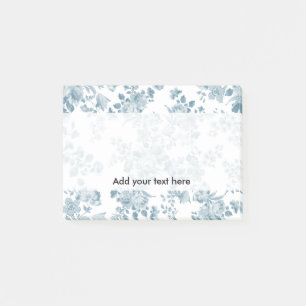Post-it® Floral élégant de Bohème blanc bleu vintage