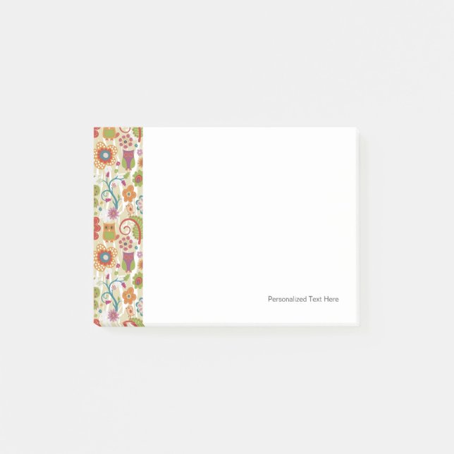 Post-it® Floral et hibou de couleur (Devant)