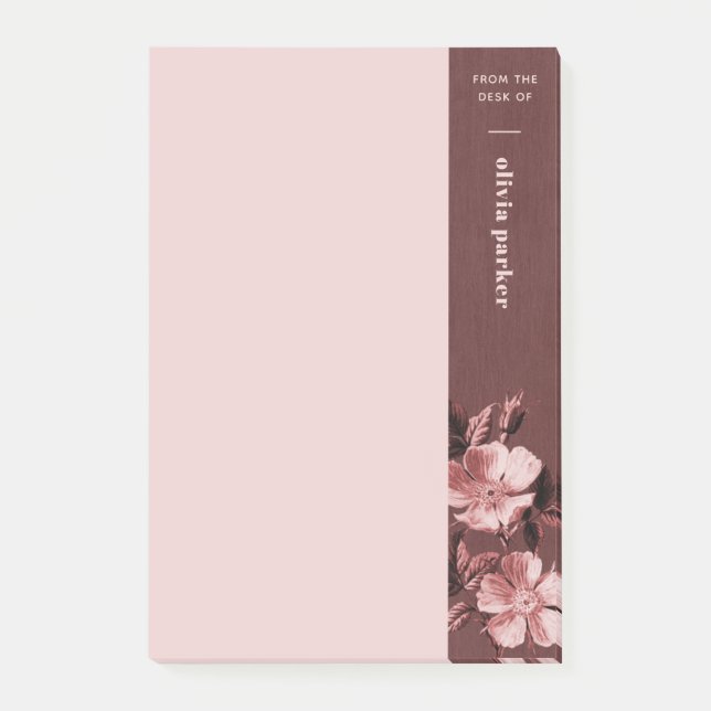 Post-it® Floral Post-It Notes florales de fleurs monochroma (Devant)