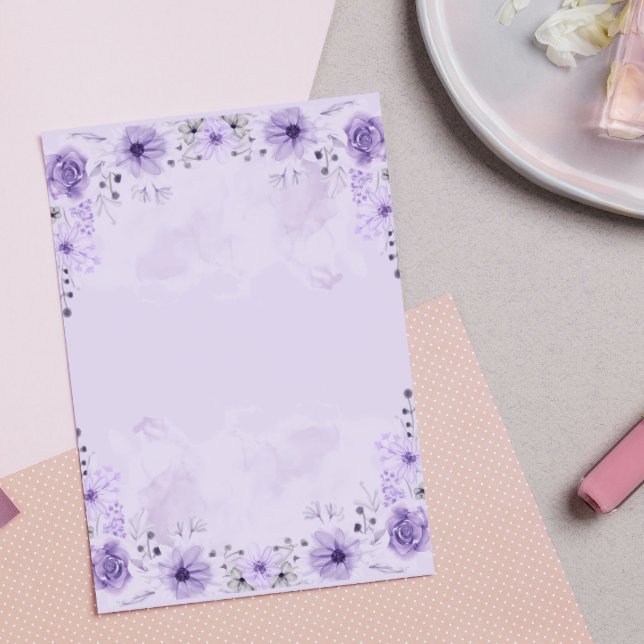 Post-it® Floral pourpre (Créateur téléchargé)