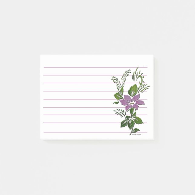 Post-it® Floral purple line  (Devant)