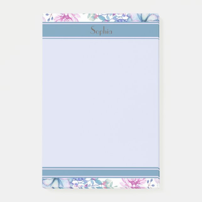 Post-it® Floral rose et pourpre et succulent (Devant)