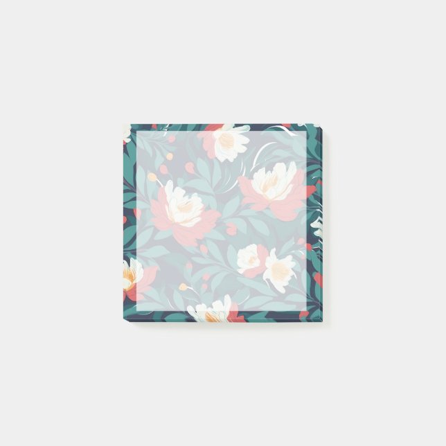 Post-it® Floral rouge et blanc (Devant)