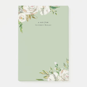 Post-it® Flores dorées Personnalisées Monogrammes