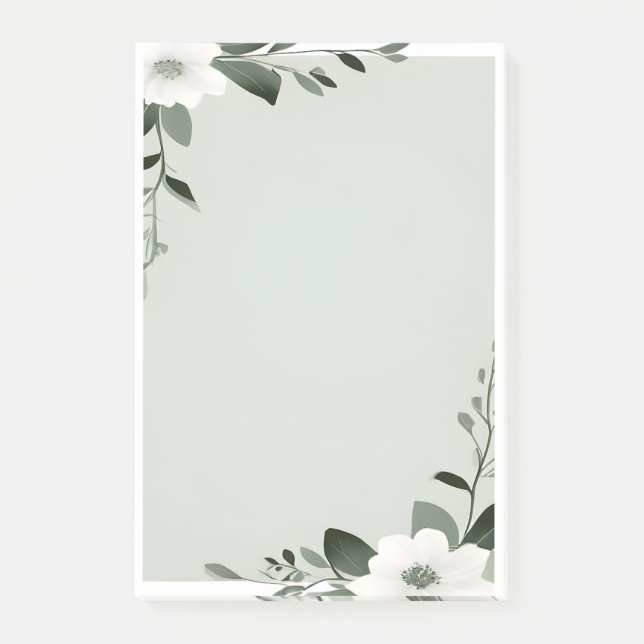 Post-it® Flower Overlay Border in Sage Green (Devant)