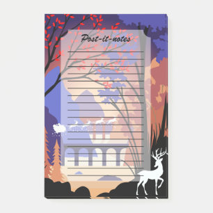 Post-it® Forêt crépusculaire Noël traîneau du Père Noël