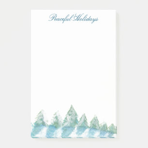Post-it® Forêt hivernale paisible aquarelle Noël