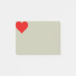 Post-it® Forme de cœur rouge amour classique minimalisme