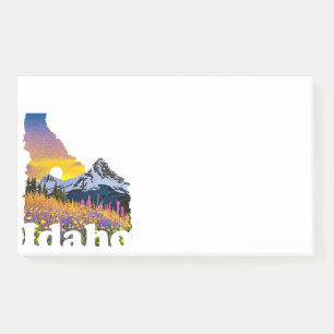 Post-it® Forme d'Idaho avec montagne et fleur sauvage