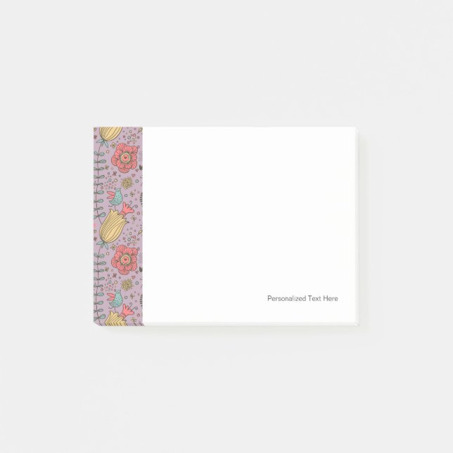 Post-it® Forme florale raffinée avec fleurs (Devant)