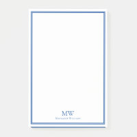 Formel Elegant Bleu Bordure Nom Adresse