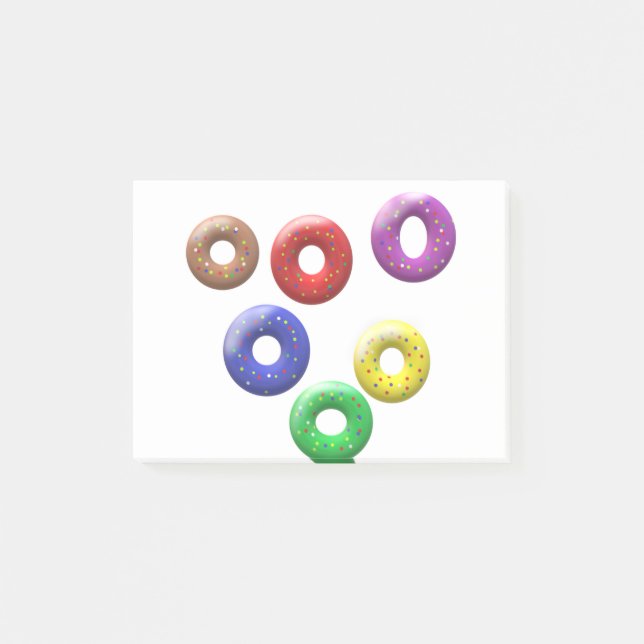 Post-it® Formes de donuts tachetées excentriques (Devant)