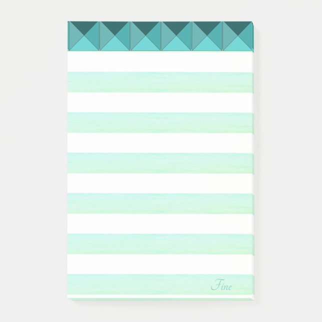 Post-it® Formes de pyramide de menthe verte & rayures (Devant)