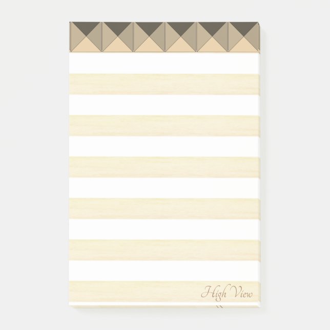 Post-it® Formes et rayures de pyramide Taupe Beige (Devant)