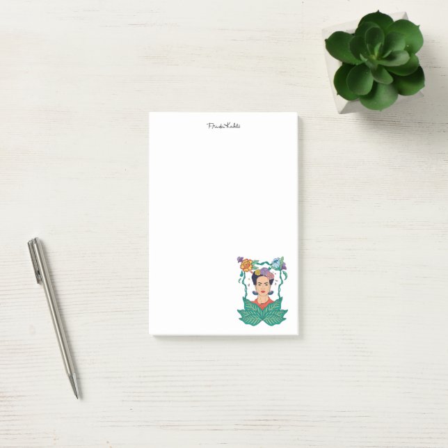 Post-it® Frida Kahlo Graphisme du cadre floral (Bureau)