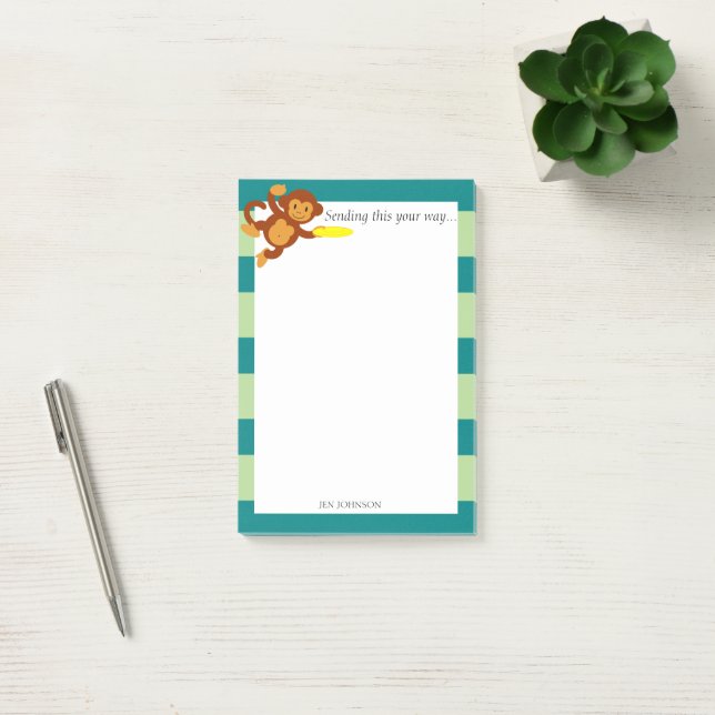 Post-it® Frisbee Jungle Singe Personnalisé (Bureau)