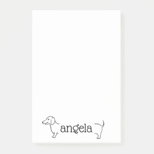 Post-it® Frontière de Chien Dachshund  Modèle de nom person