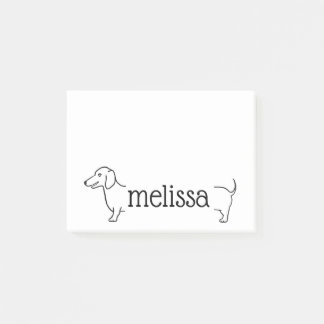 Post-it® Frontière de Dachshund| Modèle de nom personnalisé