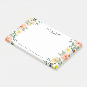 Post-it® Frontière des fleurs du jardin Pastel-Peach