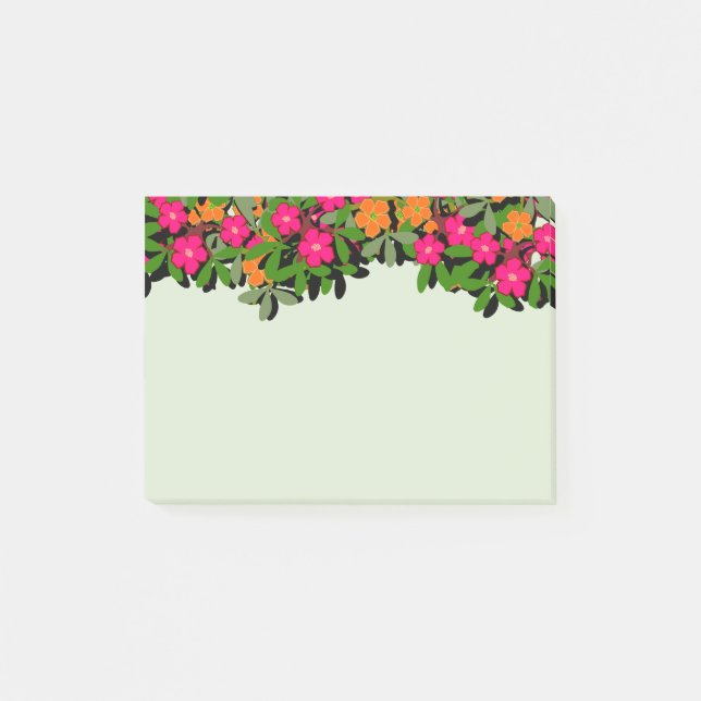 Post-it® Frontière Fleur sauvage rose et orange (Devant)