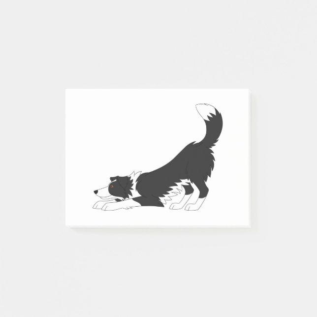 Post-it® Frontière noire et blanche Collie Yoga (Devant)