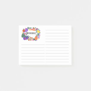 Post-it® Fruits et Légumes Illustration Liste d'épicerie