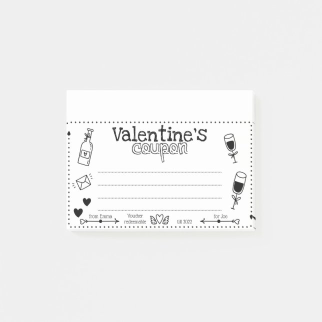 Post-it® Fun Coupons Saint Valentin / Anniversaire Couple C (Devant)