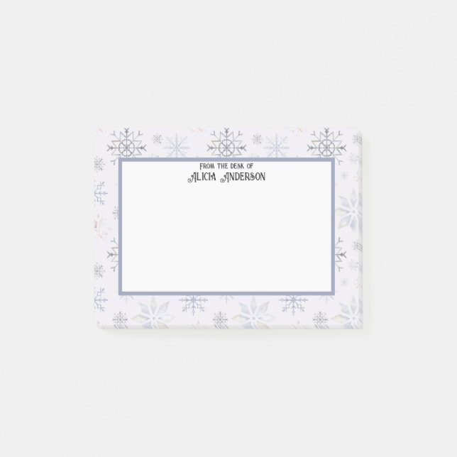 Post-it® Fun De Neige Fun Aquarelle Du Bureau De Sticky (Devant)