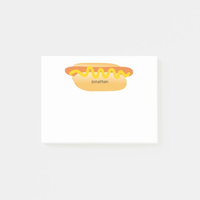 Post-it® Fun Hot Dog Nom personnalisé (Devant)