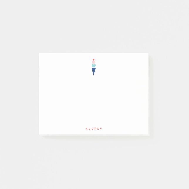 Post-it® Fun Pastel Ice Cream Nom personnalisé (Devant)