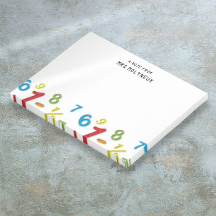 Post-it® Fun Personalized Math 123 numéros Post-it Notes