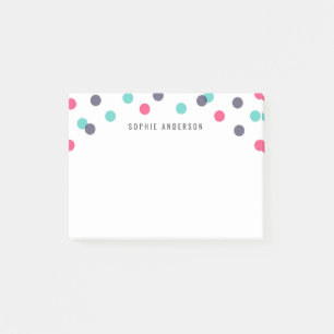 Post-it® Fun personnalisé Indigo rose Turquoise Confetti