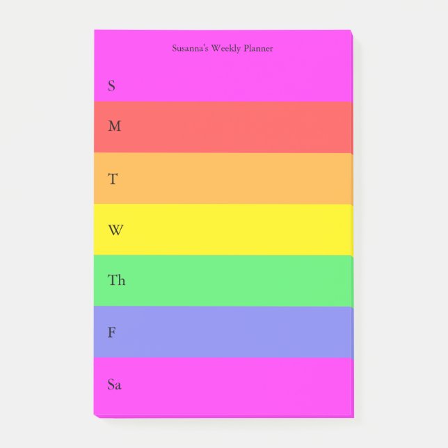 Post-it® Fun Rainbow Custom Planner couleur (Devant)