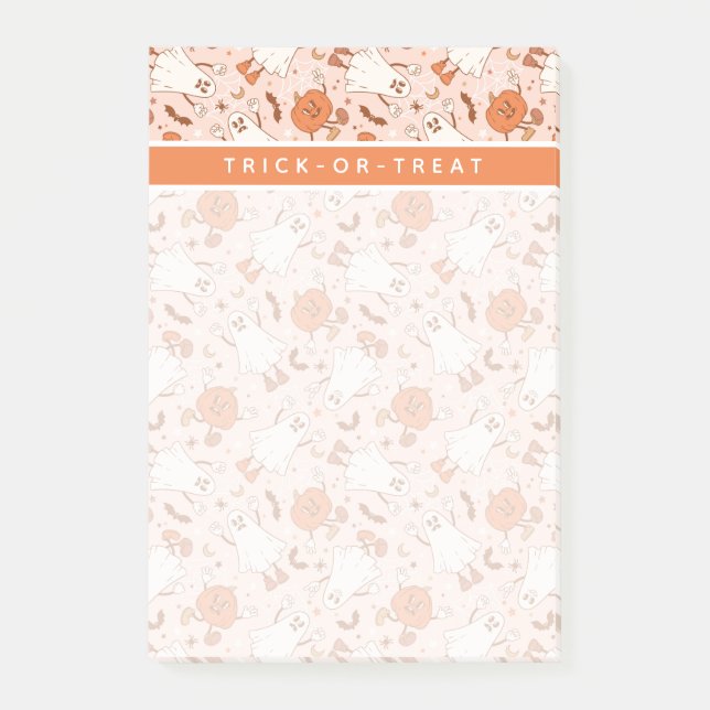 Post-it® Fun Retro Ghost & Jack-O-Lantern Motif (Devant)