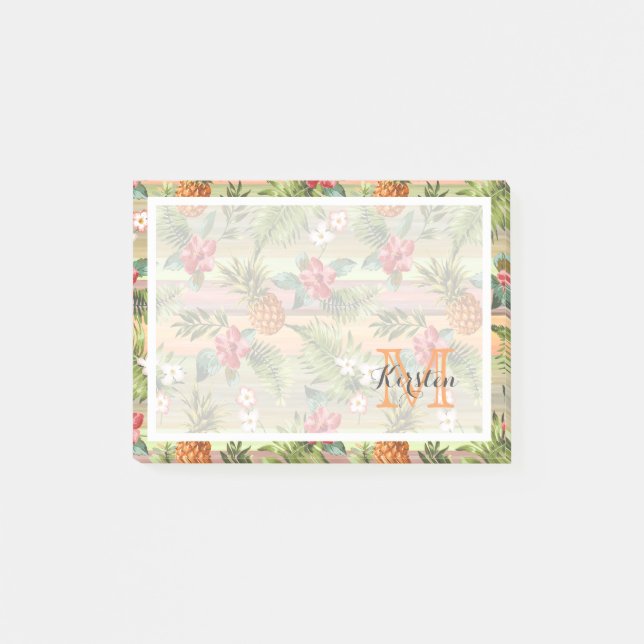 Post-it® Fun Tropical Pineappy Fruit Floral Pattern (Devant)