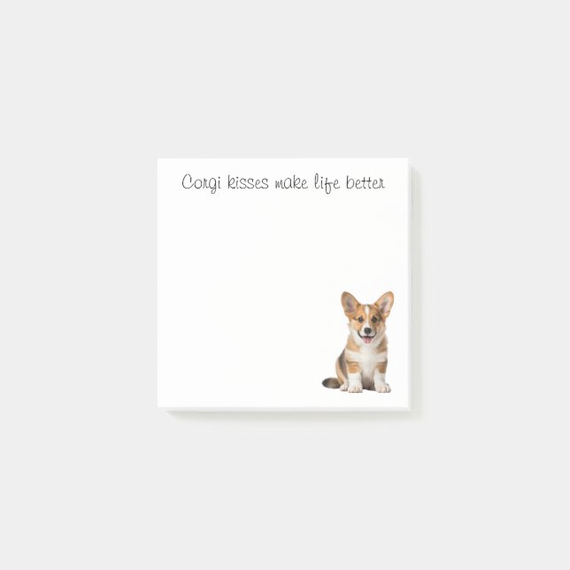 Post-it® Funny Corgi embrasse chiot chien mignonne Cardigan (Devant)