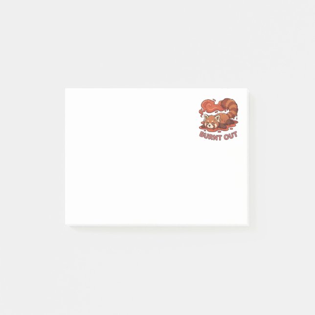 Post-it® Funny Melting Red Panda Burnt Out Sticker | Cute  (Devant)