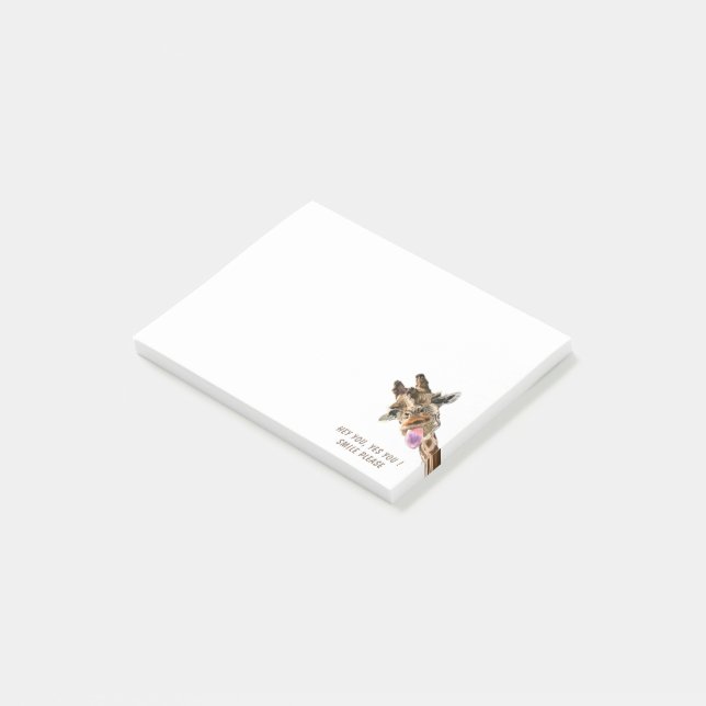 Post-it® Funny Post it Notes Jouer Giraffe - Texte personna (Incliné)