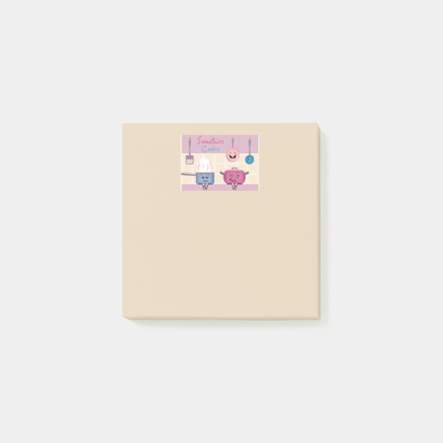 Post-it® Funny Romantic Kitchen Scene with Cooking Utensils (Devant)