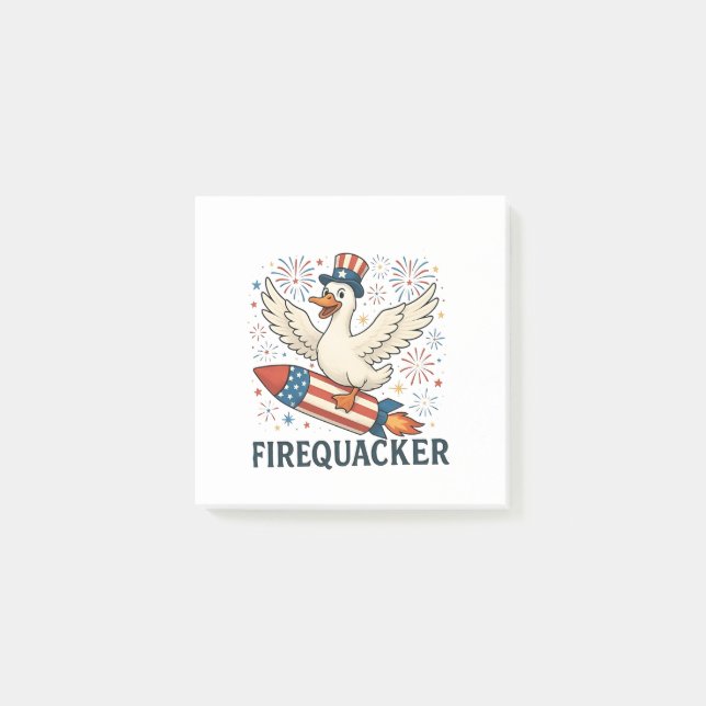 Post-it® Funny Rubber Duck USA Patriotic Firequacker 4e (Devant)