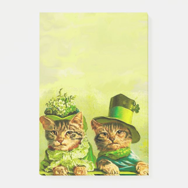 POST-IT® FUNNY VIEILLE MODE ST.PATRICK'S DAME CATS (Devant)