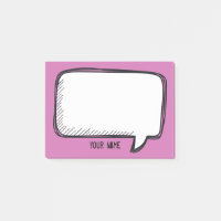 Funny White Talk Bubble Fuchsia Nom personnalisé