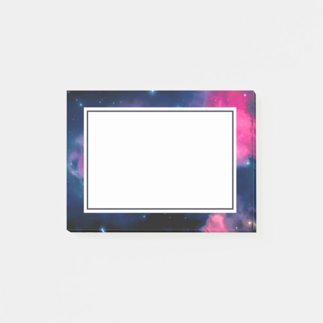 Post-it® Galaxie rose & bleu Nebula & étoiles Abstrait (Devant)