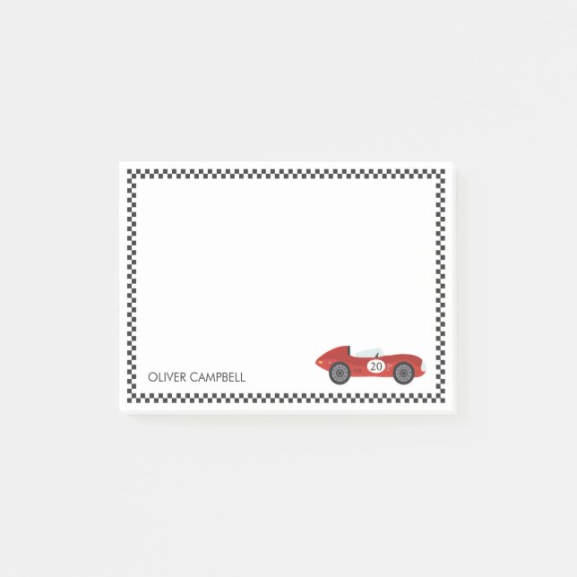 Post-it® Garçon carte de course rouge personnalisée pour en (Devant)
